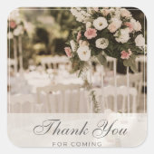 Beige pastel elegant dank u souvenir vierkante sticker (Voorkant)