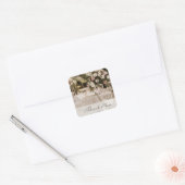 Beige Pastel Elegante Bedankings Souvenir Vierkante Sticker (Envelop)