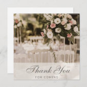 Beige Pastel Elegante Bedankingsaandenken Kaart (Voorkant / Achterkant)