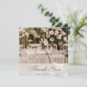 Beige Pastel Elegante Bedankingsaandenken Kaart (Staand voorkant)