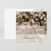 Beige Pastel Elegante Bedankje Souvenir Kaart (Voorkant / Achterkant)