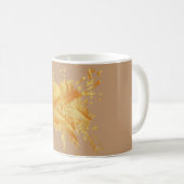 Beige Pastel Herfst Papier Textuur Mok - Monogram (Voorkant rechts)
