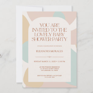 Beige Pastel Minimalistisch Baby shower Partij Kaart