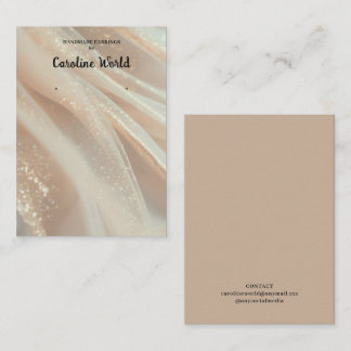 Beige Pastel Oorbellen Display Business Card Visitekaartje