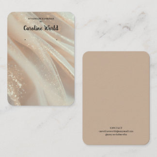 Beige Pastel Oorbellen Display Business Card Visitekaartje