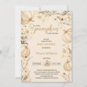 Beige Pastel Waterverf Pompoen herfst wilde bloeme Kaart (Voorkant)