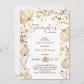 Beige Pastel Waterverf Pompoen herfst wilde bloeme Kaart (Voorkant)