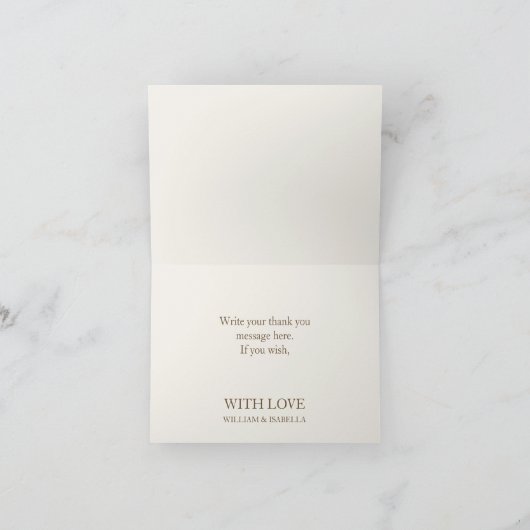 Beige Pastel Wilde Bloem Bedankkaart (Binnen)