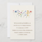 Beige Pastel Wilde Bloem Monogram Foto Kaart (Voorkant)
