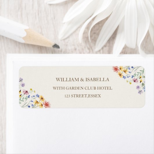 Beige Pastel Wildflower Etiket (Insitu)