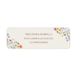 Beige Pastel Wildflower Etiket