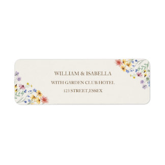 Beige Pastel Wildflower Etiket
