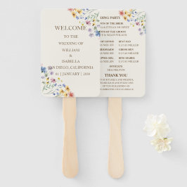 Beige Pastel Wildflower Handwaaier