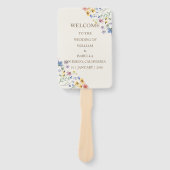 Beige Pastel Wildflower Handwaaier (Voorkant)