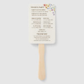 Beige Pastel Wildflower Handwaaier (Achterkant)