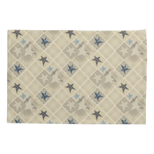 Beige patchwork kussensloop (Achterkant)