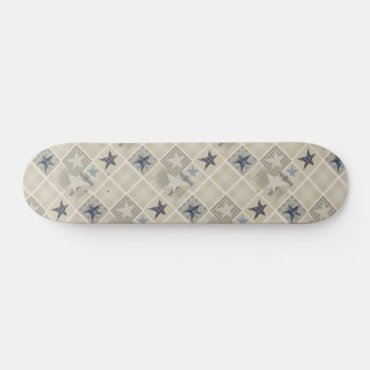 Beige patchwork persoonlijk skateboard (Horizontaal)