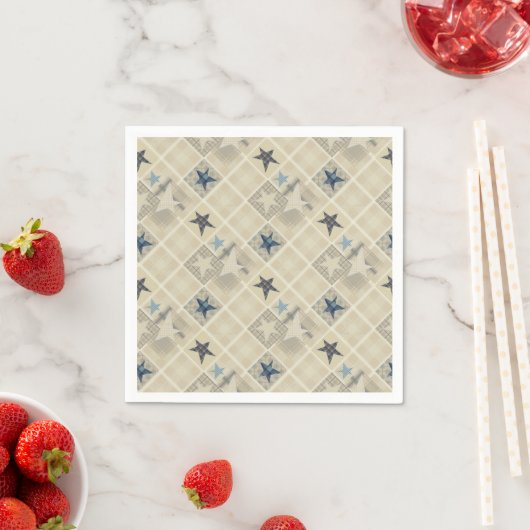 Beige patchwork servetten (Insitu)