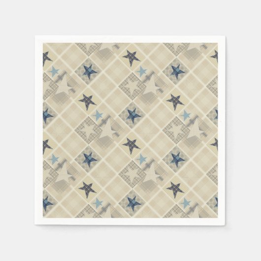 Beige patchwork servetten (Voorkant)