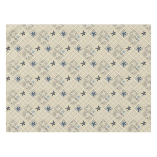 Beige patchwork tafelkleed (Voorkant (Horizontaal))