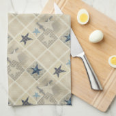 Beige patchwork theedoek (Quarter Fold)