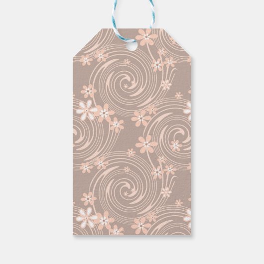 Beige patroon cadeaulabel (Achterkant)