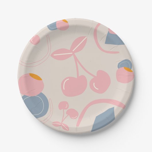 BEIGE PATROON KERS PAPIEREN BORDJE (Voorkant)