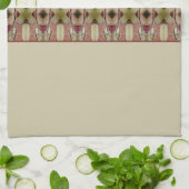 Beige patroon met groen theedoek (Gevouwen)