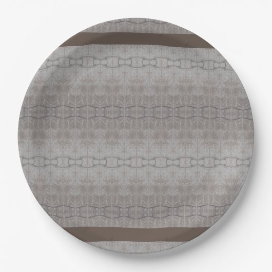 Beige Patroon Papieren Bordje (Voorkant)