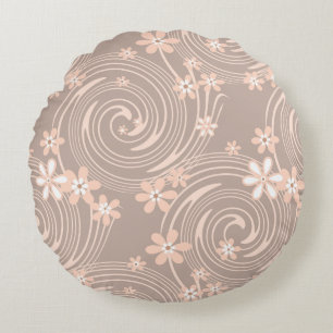 Beige patroon rond kussen