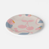 BEIGE PATTERN CHERRY PAPIEREN BORDJE (Gekanteld)