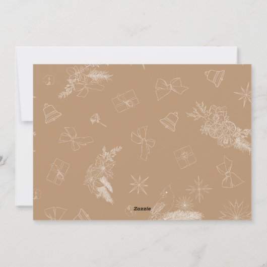 Beige Pattern Custom Foto Kerstvakantie Kaart (Achterkant)