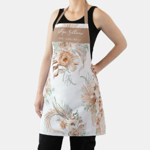 Beige Peach Mint Tropische Boeketten Schort