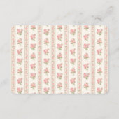 Beige Peach Vintage Fancy Floral Details Card Informatiekaartje (Achterkant)