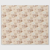 Beige Peperkoek Schommelend Paard Koekje Patroon Cadeaupapier (Vlak)