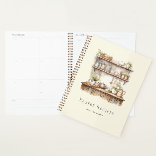 Beige Personalized Easter Recipes Planner (Display)