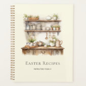Beige Personalized Easter Recipes Planner (Voorkant)