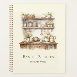 Beige Personalized Easter Recipes Planner