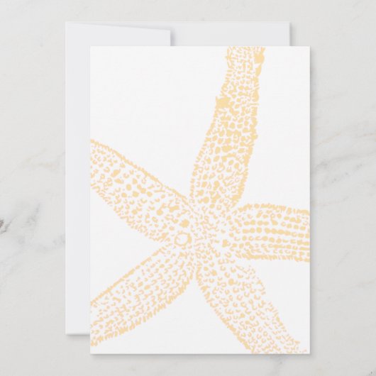 Beige Perzik Zeester Geel Sinaasappel Custom Weddi Kaart (Achterkant)