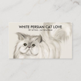 Beige Perzische Kat Illustratie Aquarel Visitekaartje