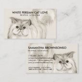 Beige Perzische Kat Illustratie Waterverf Visitekaartje (Voorkant / Achterkant)