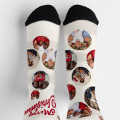 Beige Photo Collage Kerstmis Sokken (Top)