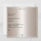 Beige Photo Lijst Jewel Cross Baptisme Kaart (Achterkant)