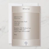 Beige Photo Lijst Jewel Cross Baptisme long Kaart (Achterkant)