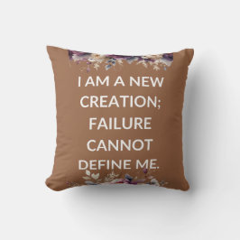 Beige pillow with a simple religious quote kussen