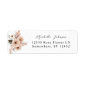 Beige & Pine Floral Return Address Label (Voorkant)