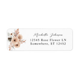 Beige & Pine Floral Return Address Label