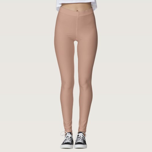 Beige Pink Dance Workout Gym Leggings (Voorkant)