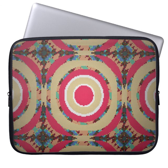 Beige, pink en blue texture. Abstract ornament. H Laptop Sleeve (Voorkant)