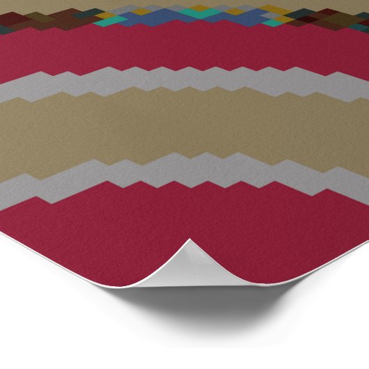 Beige, pink en blue texture. Abstract ornament. H Poster (Hoek)